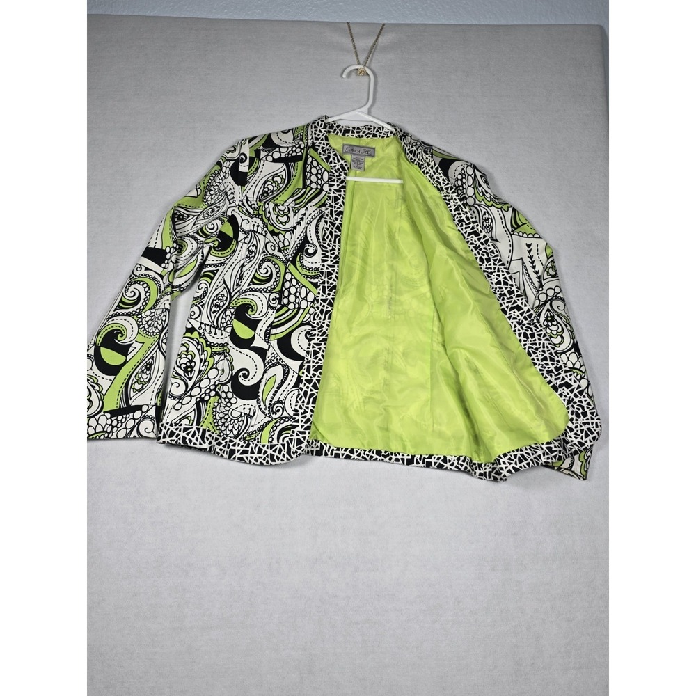 Birch Hill Womens Blazer Open Front Multicolor 3/4 Sleeve Abstract Paisley Large - Picture 7 of 13